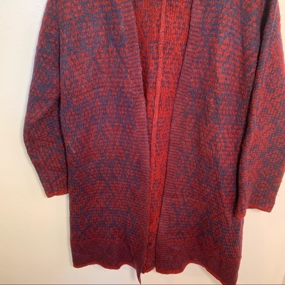 Old Navy Heavy Cardigan Coat Table Wine Red Blue - Picture 4 of 14